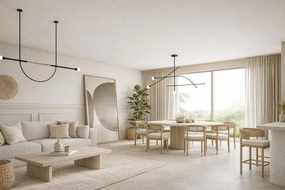 Sala-comedor de la Casa Roar en Real Campestre, Villahermosa (imagen ilustrativa)